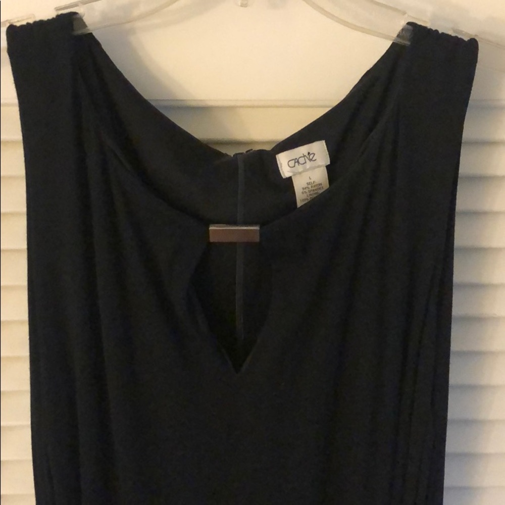 Cache Shirred Keyhole midi dress